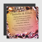 Glasbläschen oder schäumende Lachsfarben Magneteinladung (Vorne/Hinten)