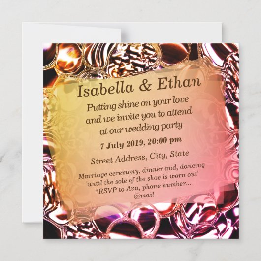 Glasbläschen oder schäumende Lachsfarben Magneteinladung (Vorderseite)