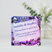 Glasblasen oder Blautönen bis rosa Einladung (Stehend Vorderseite)