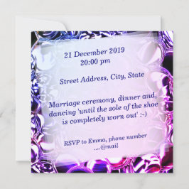 Glasblasen oder Blautönen bis rosa Einladung