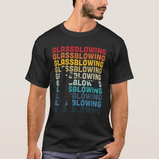 Glasblasen-Retro-Textglasverarbeitung - Glas T-Shirt (Vorderseite)