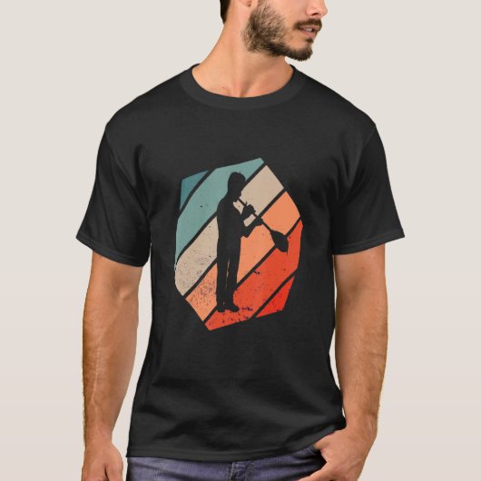 Glasbläser Brillengestalt mit Hexa Retro T-Shirt (Vorderseite)