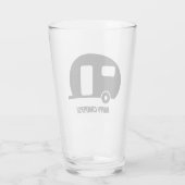 Glasbläsertumbler mit schwarzer Karawane Glas (Rückseite)