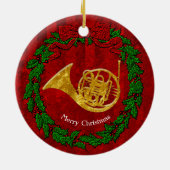 Glasblick-Goldfranzösisches Horn personifizieren Keramik Ornament (Hinten)