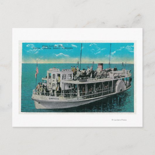 Glasbodenboot in Avalon, Katalina Postkarte (Vorderseite)