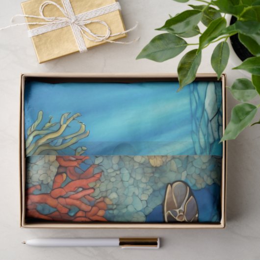 Glasbodenschwimmen, Korallen Seidenpapier (Geschenk)