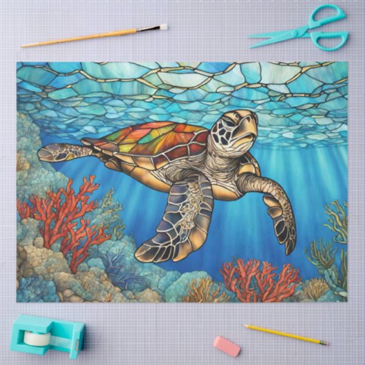 Glasbodenschwimmen, Korallen Seidenpapier (Basteln)