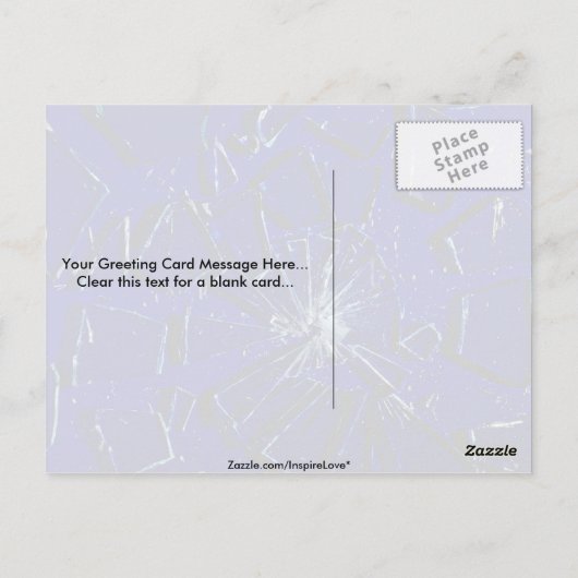 Glasbruch Postkarte (Rückseite)