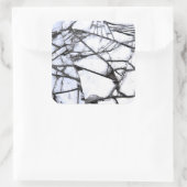 Glasbruch Quadratischer Aufkleber (Tasche)