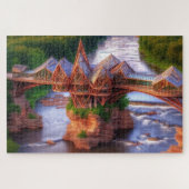 Glasbrücke über den Fluss Puzzle (Horizontal)