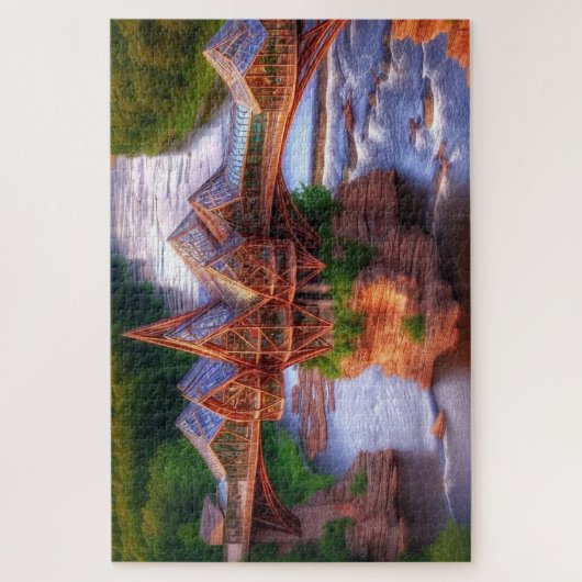 Glasbrücke über den Fluss Puzzle (Vertikal)