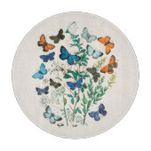 GLASCHOPPER : ANTIKENDRUCK : SCHALTFLÄDEN SCHNEIDEBRETT (Vorderseite)