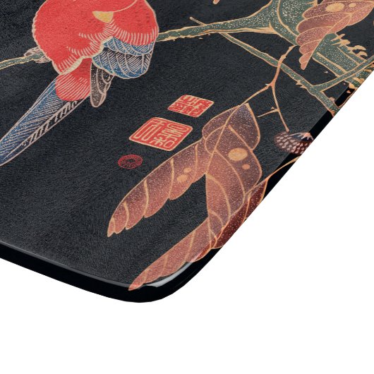 GLASCHOPPER : ITO JUKUCHÜ : ROTES PARROT SCHNEIDEBRETT (Ecke)