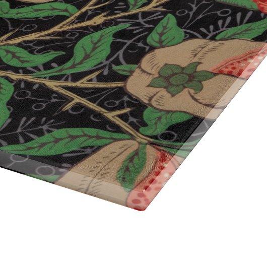 GLASCHOPPER : MORRIS : POMEGRANATE SCHNEIDEBRETT (Ecke)