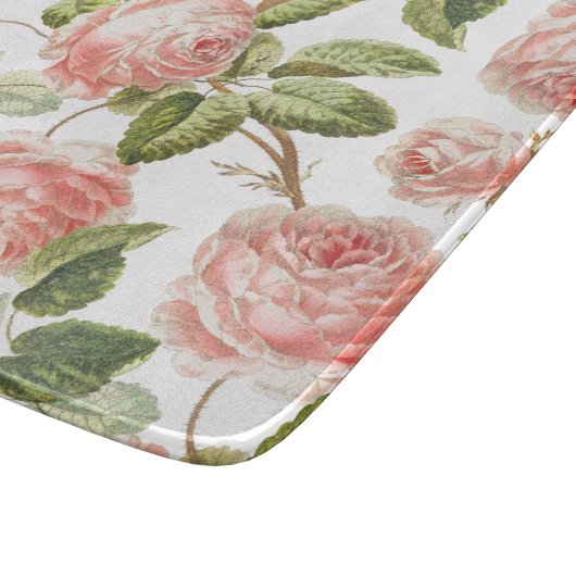 GLASCHOPPER: VINTAGE ROSE SCHNEIDEBRETT (Ecke)