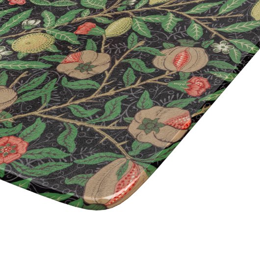 GLASCHOPPER: WILLIAM MORRIS POMEGRANATE SCHNEIDEBRETT (Ecke)