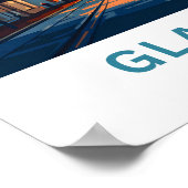 Glascow Scotland Travel Print Poster (Ecke)