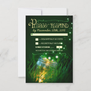 Glasdach rustikale Gartenhochzeit UAWG RSVP Karte