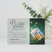 Glasdach rustikale Gartenhochzeit UAWG RSVP Karte (Stehend Vorderseite)