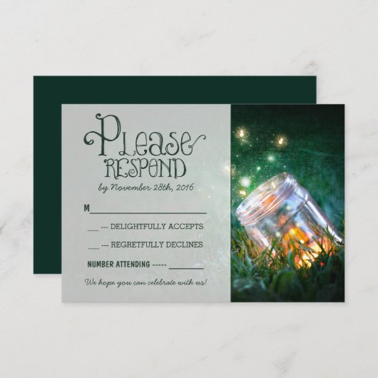 Glasdach rustikale Gartenhochzeit UAWG RSVP Karte (Vorne/Hinten)