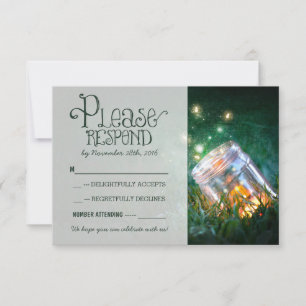 Glasdach rustikale Gartenhochzeit UAWG RSVP Karte