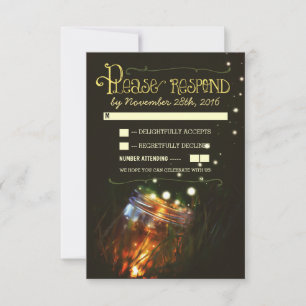 Glasdach rustikale Gartenhochzeit UAWG RSVP Karte
