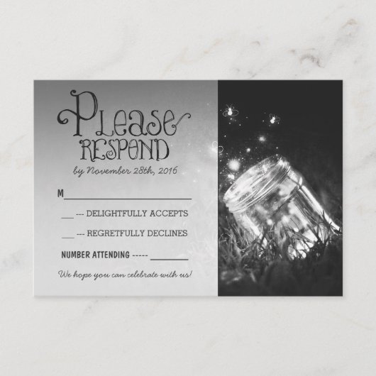 Glasdach rustikale Gartenhochzeit UAWG RSVP Karte (Vorderseite)