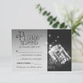 Glasdach rustikale Gartenhochzeit UAWG RSVP Karte (Stehend Vorderseite)