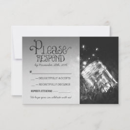 Glasdach rustikale Gartenhochzeit UAWG RSVP Karte