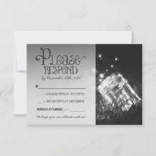 Glasdach rustikale Gartenhochzeit UAWG RSVP Karte