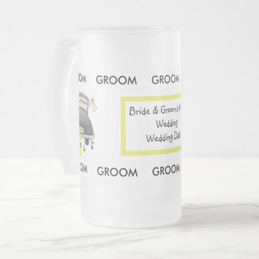 Glasdas bier-Tasse des Bräutigams Mattglas Bierglas (Vorderseite Links)