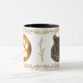Glasdesign mit Tiger-Gesicht in Monogramm-Optik Tasse (Zentrum)