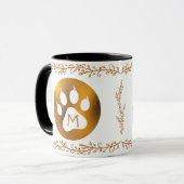 Glasdesign mit Tiger-Gesicht in Monogramm-Optik Tasse (Vorderseite Links)
