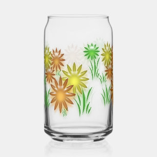 Glasdose - 3D Neonblumen Dosenglas