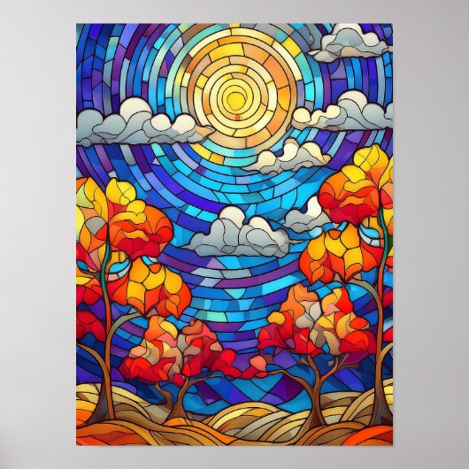 Glaseffekt, modernes Digital Art Poster, Wall Art Poster (Vorne)