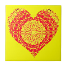 Glaseffekt Mosaik Orange/Gelb (Herz)