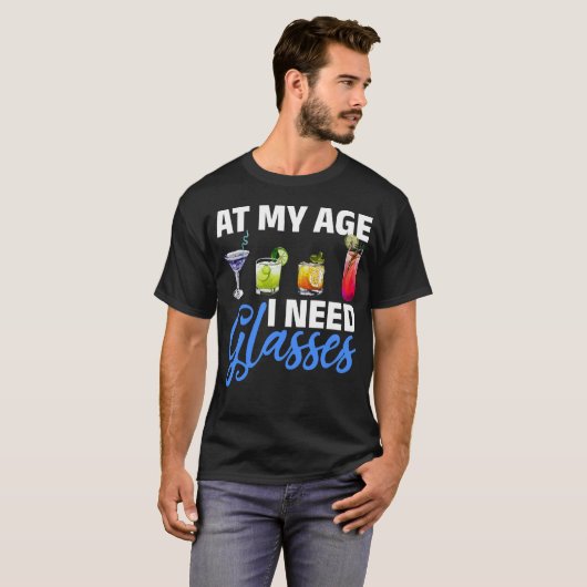 Gläser alternder Spaß Funny Old People T-Shirt (Vorne ganz)