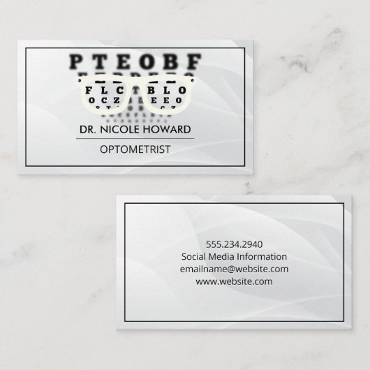 Gläser | Augenversuch Visitenkarte (Vorne/Hinten)