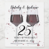 Gläser aus Rotwein Weinetikett (Einzelnes Label)