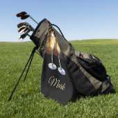 Gläser Champagner für Golfer mit Herzen Golfhandtuch (Gras)