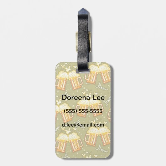 Gläser des Bier-Musters Gepäckanhänger (Rückseite vertikal)