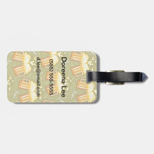 Gläser des Bier-Musters Gepäckanhänger (Rückseite horizontal)