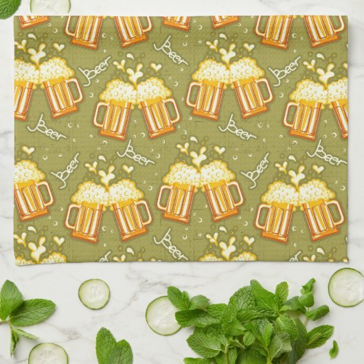 Gläser des Bier-Musters Geschirrtuch (Gefaltet)