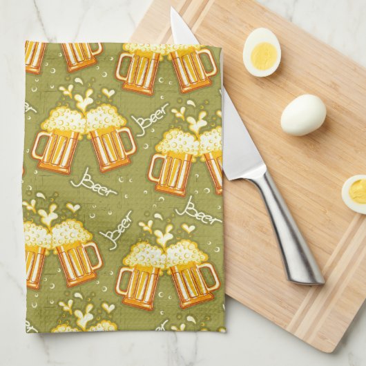 Gläser des Bier-Musters Geschirrtuch (Viertel Falte)