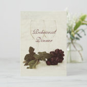 Gläser des weißen Weins und Trauben - Einladung (Stehend Vorderseite)