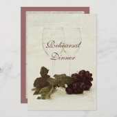 Gläser des weißen Weins und Trauben - Einladung (Vorne/Hinten)