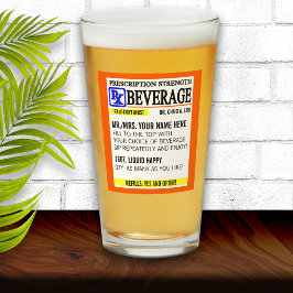Gläser mit dem Funny Prescription Label Pint