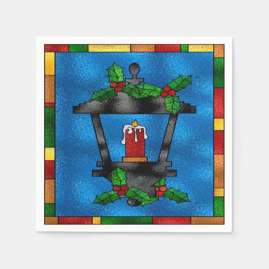 Gläser Weihnachtslattern Serviette (Vorderseite)