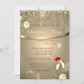 Gläser, Weihnachtsmannmütze, Confetti CompanyWeihn Einladung (Vorderseite)