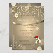 Gläser, Weihnachtsmannmütze, Confetti CompanyWeihn Einladung (Vorne/Hinten)